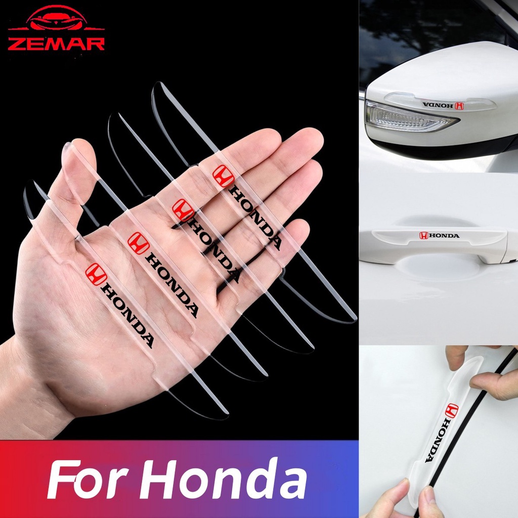 4Pcs Universal Car Door Anti-Collision Strip Auto Handle Retrovisor Vista Traseira Adesivo Protetor Transparente Para Fit Civic g10 g9 City Hrv Jazz