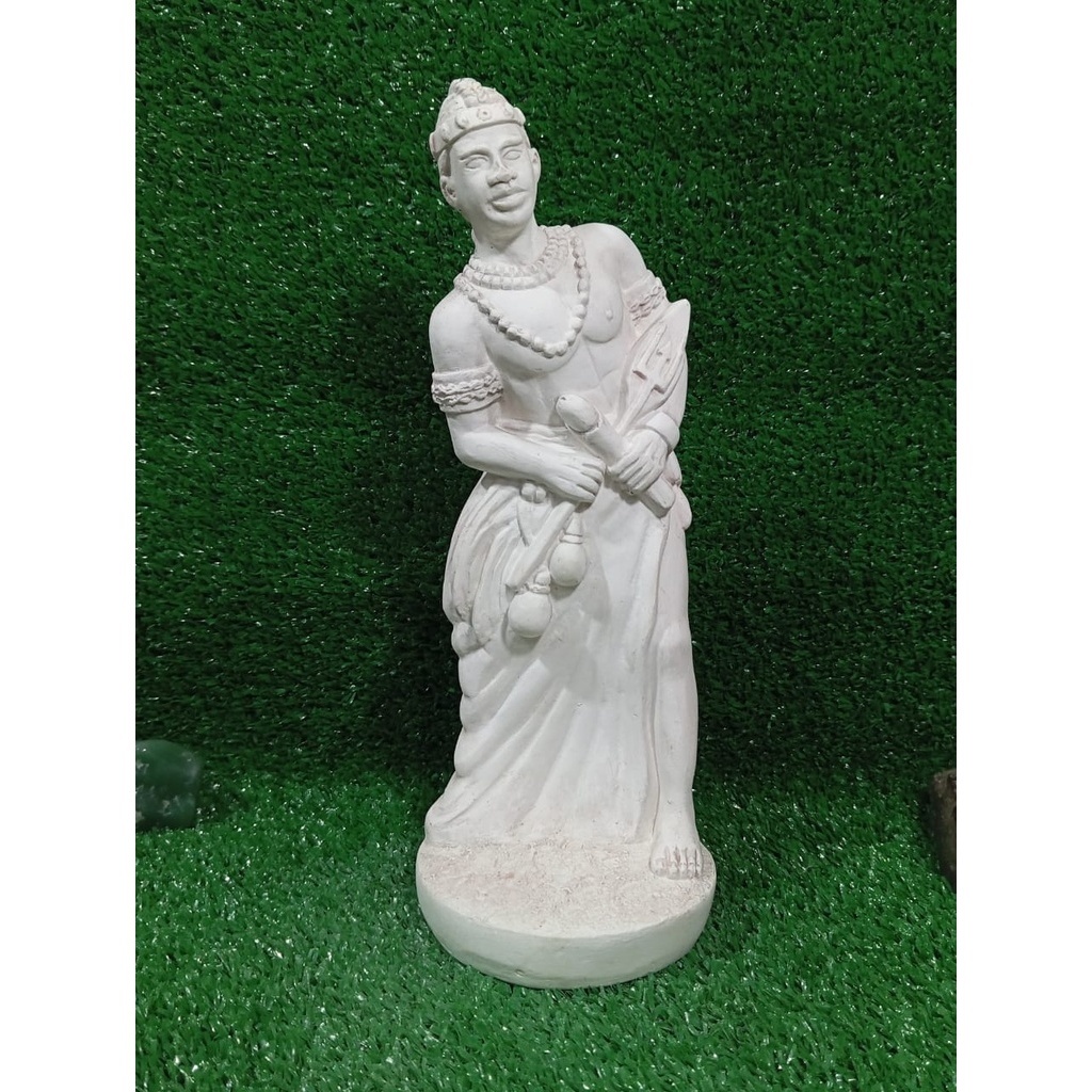 ESCULTURA IMAGEM EXU BARÁ 30 CM EM GESSO CRU