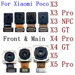Câmera frontal traseira para Mi Poco X3 NFC X4 GT X5 Pro Backside Selfie View Módulo da câmera traseira Reparação