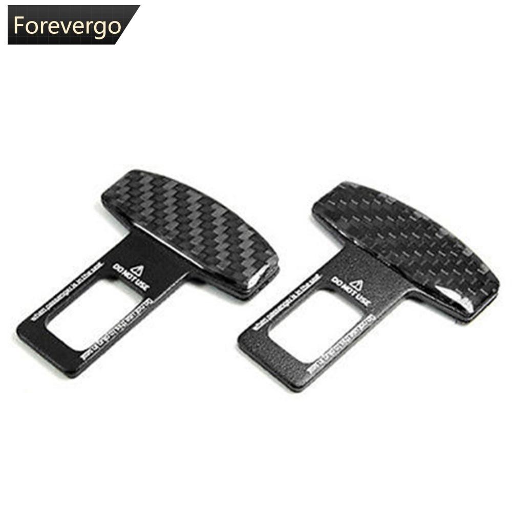 FOREVERGO 1 Par Universal De Fibra De Carbono Para Carros Cinto De Segurança Fivela De Alarme Grampo G6S7