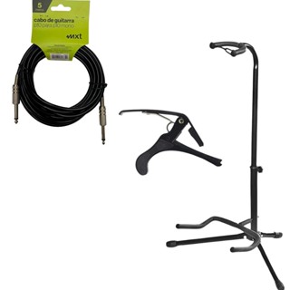 Cabo Violão Guitarra Baixo Instrumentos P10 P10 Mono 5m MXT com Capotaste VLBK + Suporte de Chão em Oferta na Shopee
