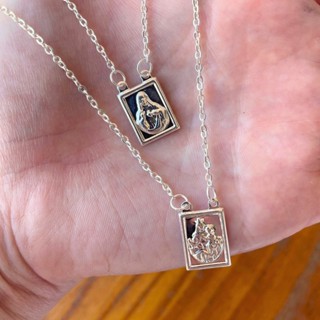 Colar Escapulário Sagrado Coração de Jesus em Prata 925 em Oferta na Shopee