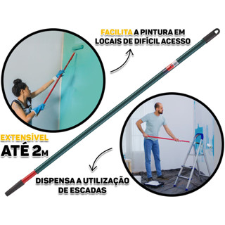 Prolongador 2 Metros Aço Metal Cabo Extensor Telescópico Ajustável Para Rolo De Pintura Atlas em Oferta na Shopee