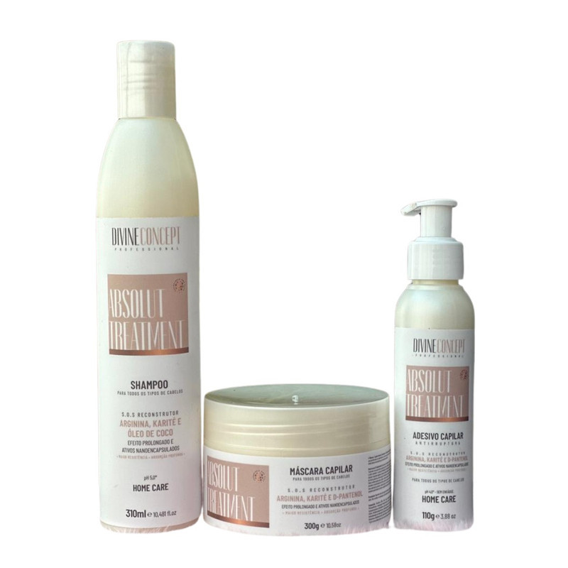 Divine Concept Kit Reconstruçao Absolut Treatment Home Care 3 passos