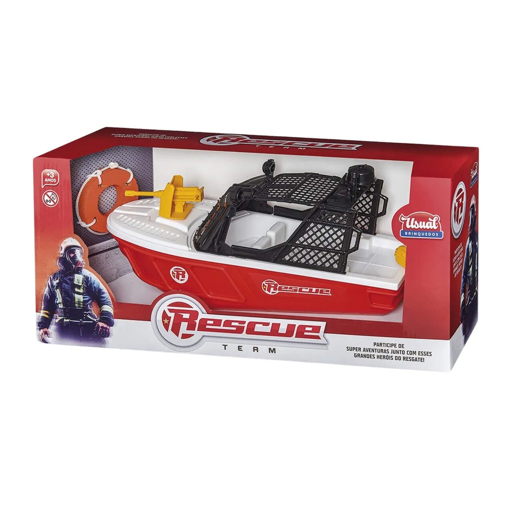 Detalhes do Brinquedo Infantil Barco de Resgate Rescue Sortido e Unitário Team Usual Brinquedos -470