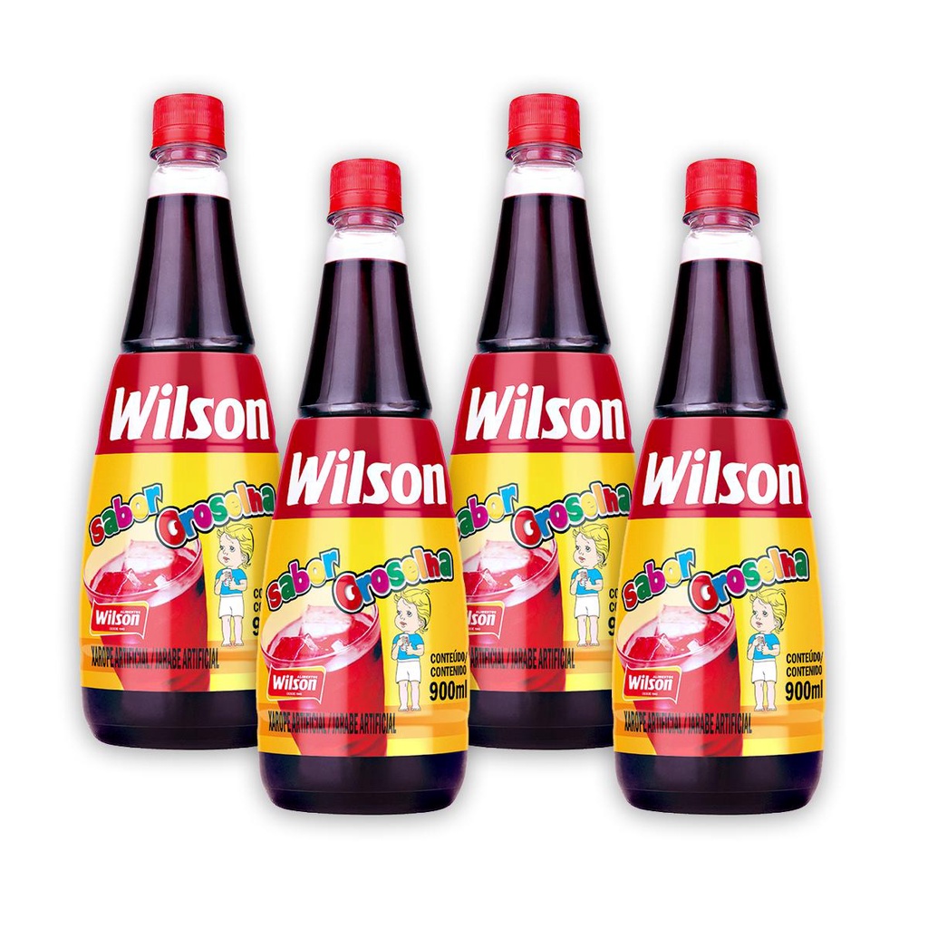 04Un Xarope Artificial Sabor De Groselha 900 Ml Para Bebidas Sobremesa Raspadinha Sorvete Wilson