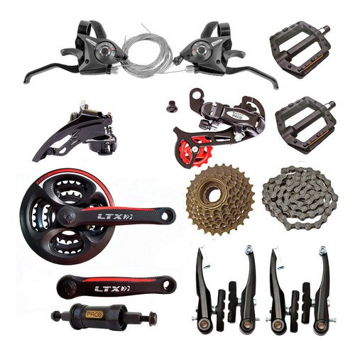 Kit 21vel Bike Gta Alavancas Cambios Catraca Corrente Freio