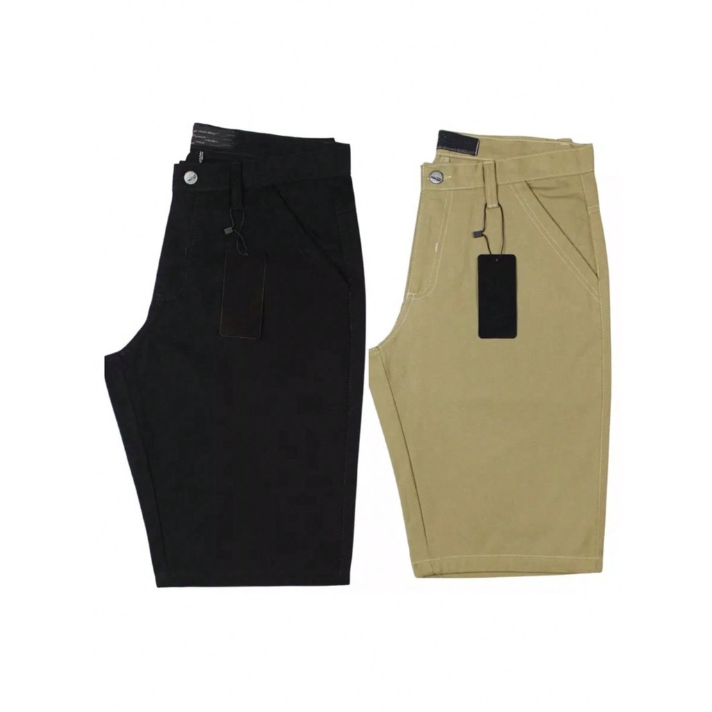 KIT 2 pecas Bermuda Sarja Colorida  Premium Masculino Diversas Cores