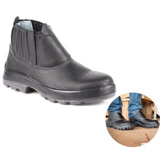 Bota Botina Bracol 4098USES4600US Bico de PVC Usafe Couro EPI para Segurança dos Pés Bidensidade Fechamento Elástico