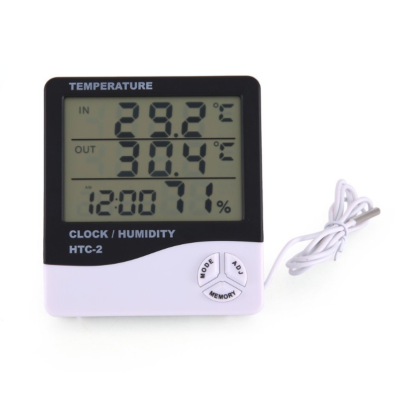 HTC-2 Medidor Eletrônico De Temperatura E Umidade De Tela Grande De Alta Precisão Para Ambientes Internos Externos : Uma