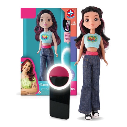 Boneca Luluca Fashion Com Ring Light Brinquedos Estrela