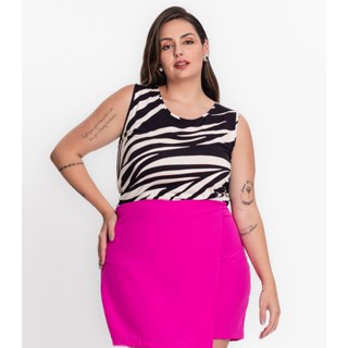 Regata Feminina Plus Size Linhas Secret Glam Preto