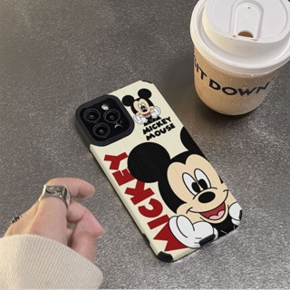 Estojo Para Telefone Iphone 11Pro MAX 14 PRO 11 12/13/15promax/7/8plus XR Xmax Cute Face Mickey Com Tudo Incluído Capa Macia anti-Queda Em Pele De Cordeiro