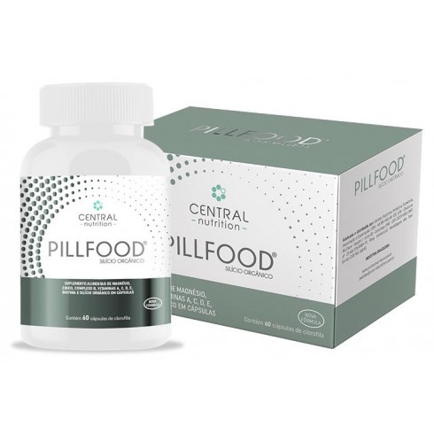 Pillfood Pote 60 Cápsulas Magnésio, zinco, complexo B, vitaminas A, C, D, E e Biotina   Central Nutrition