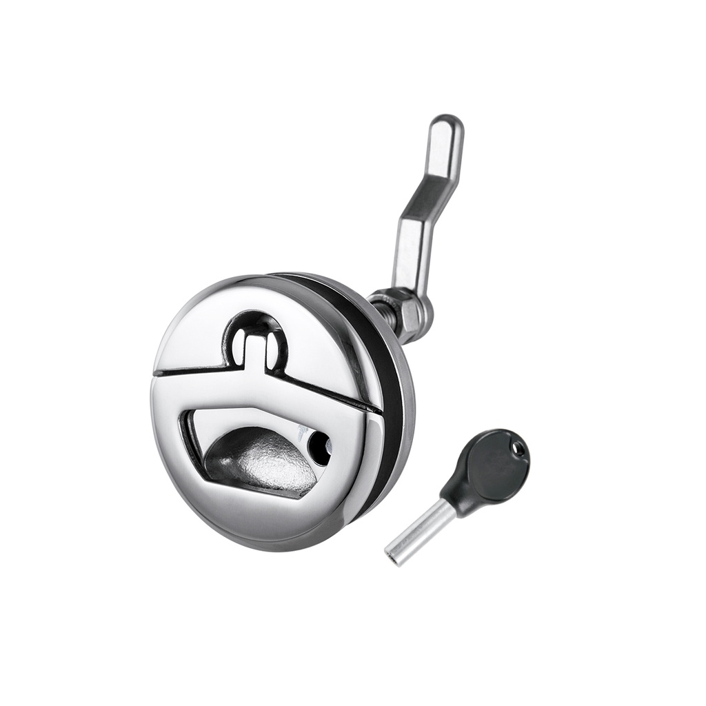Puxador de Pressão com Chave em Aço Inox para Cockpit Barco