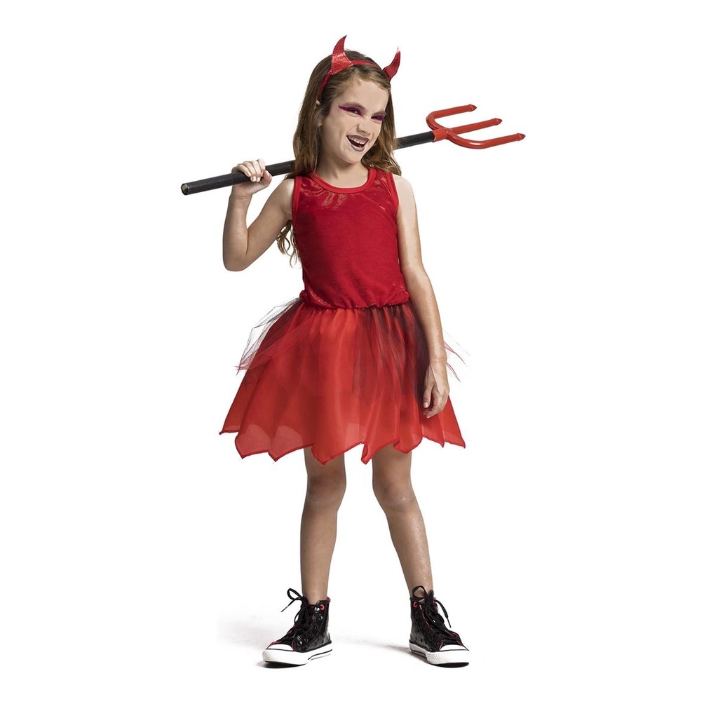 Fantasia Diabinha Infantil Halloween Capetinha Com Chifres