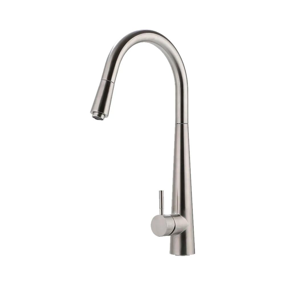 Torneira Para Cozinha Gourmet Misturador Monocomando Extensível Aço Inox 304 Apurema Pingoo - Prata Escovado - Home & Living