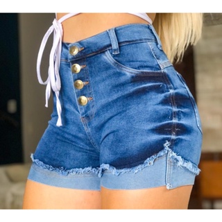 Short Jeans Feminino Meia Coxa com Lycra em Oferta na Shopee