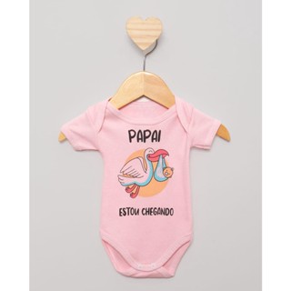 Body Bebê Manga Curta Estampa Sortida Rosa Claro