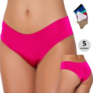 Kit 5 Calcinhas tanga biquíni conforto sem costura