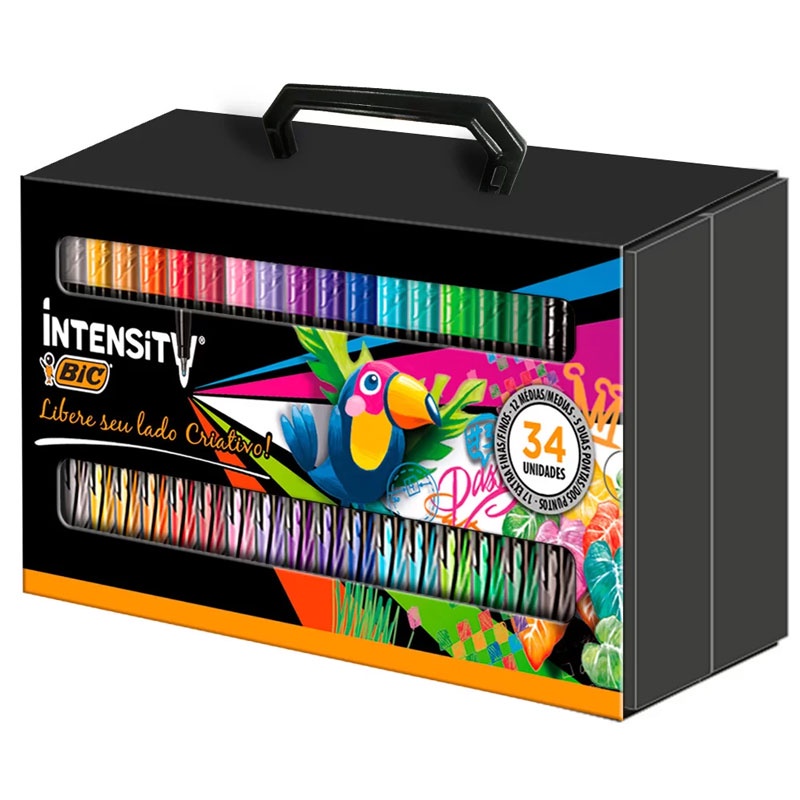 Kit lettering Intensity com 34 itens 971208 Bic em Oferta na Shopee