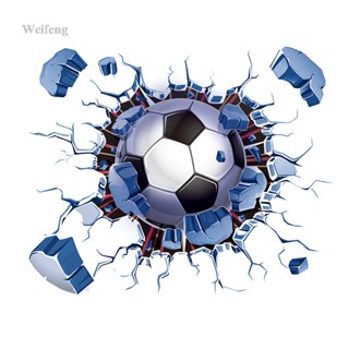 Adesivos De Parede Weifeng Sport Balls Wall Stickers 3D Break Through The Boys Decalques DIY Vinil Colorido Basquetebol Futebol De Basebol Decoração Hockey