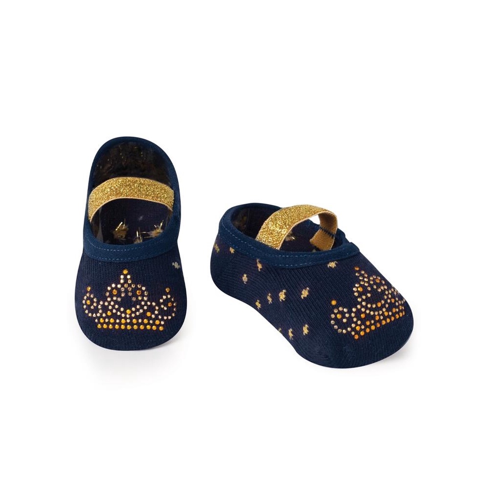 Meia Bebê Menina Sapatilha Antiderrapante com Aplique Princesa - Puket em Oferta na Shopee