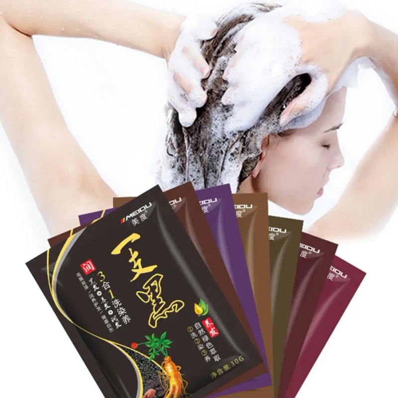 shampoo que pinta cabelo branco Fashion Mild Formula Tintura Instantânea De Cabelo Ginseng Gengibre Ganoderma Lucidum