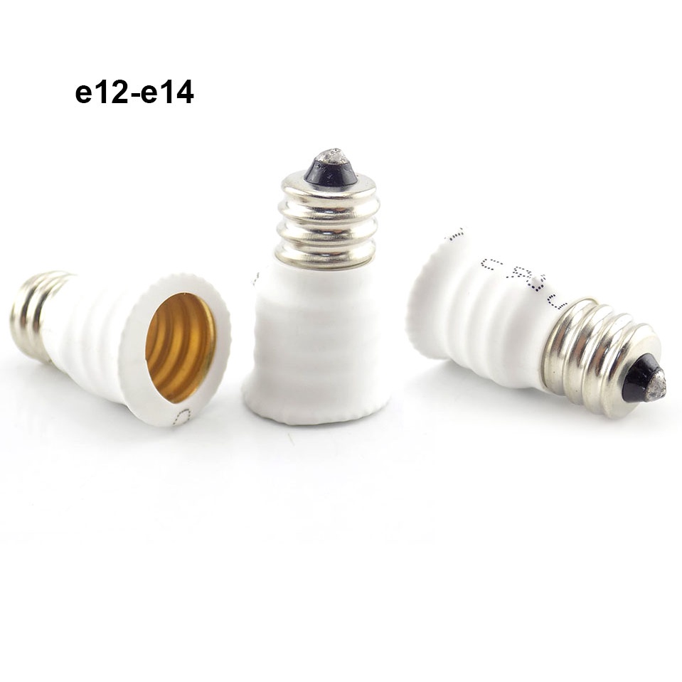 1/2/5 Pçs E12 Para E14 led Lâmpada Base Adaptador Conversor Suporte Da Conector De Tomada De Energia Branco BRA1