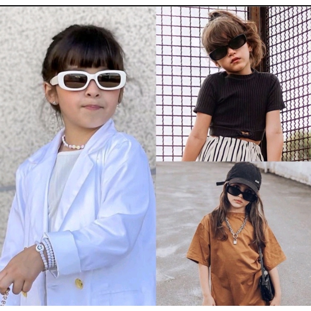 xiao1031 Óculos de sol crianca e infantil retangular moda blogueira em Oferta na Shopee