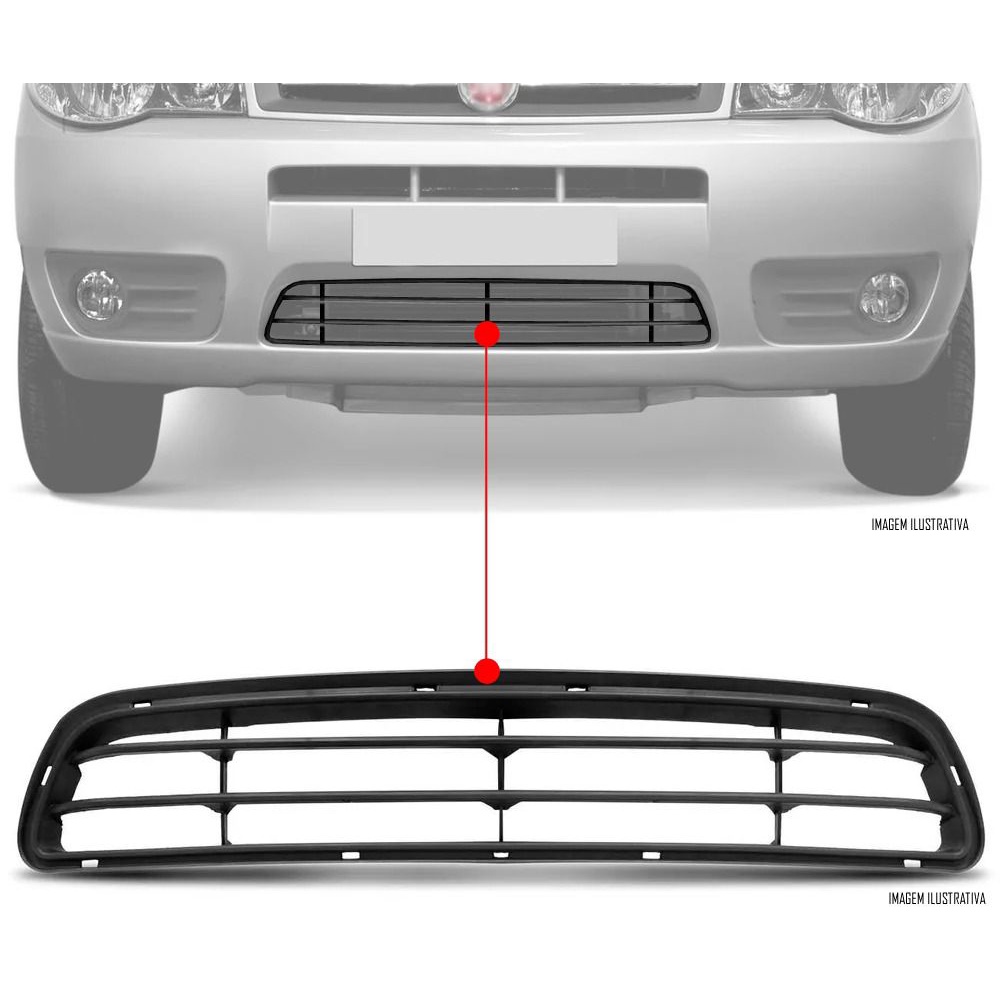 Grade Para-choque Central Fiat Palio Way Fire Economy 2003 à 2010