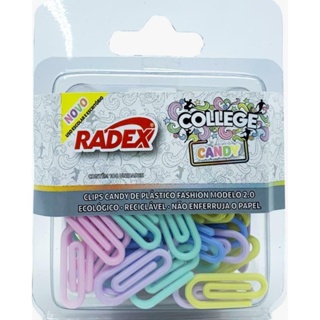 Clipe Colorido Plástico Candy 2 com 100 unidades - Radex em Oferta na Shopee