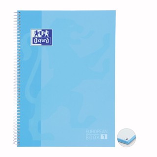 Caderno capa dura universitário 5x1 120 folhas 90g Azul Pastel Oxford
