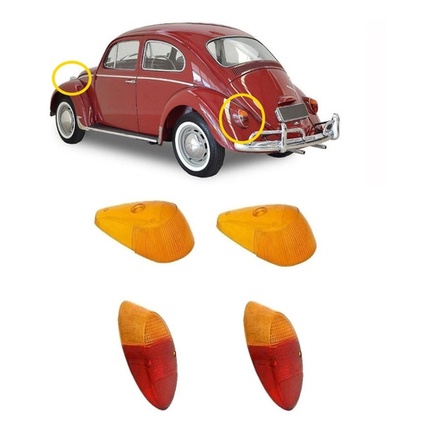 Kit Lente Dianteira + Traseira Fusca 1200 1300 Fusquinha em Oferta na Shopee