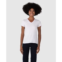 Blusa Básica Feminina Decote V Em Algodão