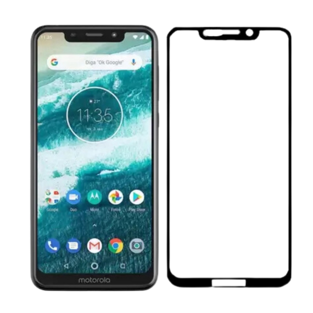 pelicula de tela vidro 3d para smartphone Motorola One