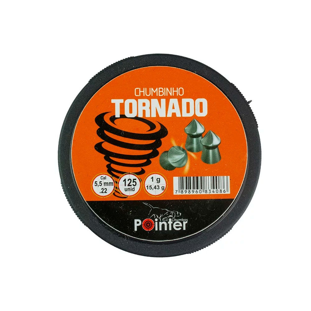 Chumbinho Pointer Tornado 5.5mm 125un em Oferta na Shopee