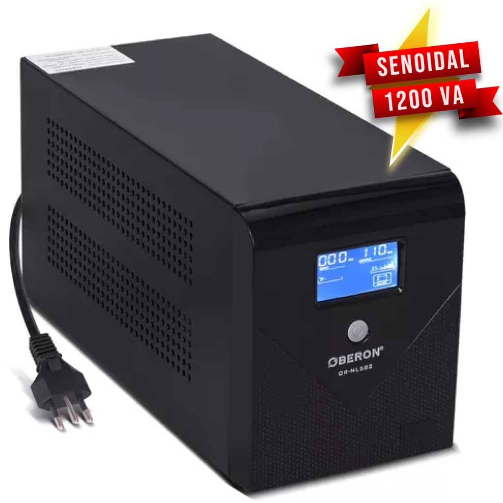 Nobreak Senoidal 1200va Estabilizador Led Pc Aquário Tv Som 720w Cor Preto