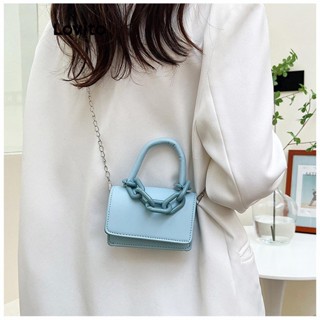 Lovito Bolsa de Ombro Pequena com Corrente Simples Casual para Mulheres LFA07247 (Branco/Azul/Preto)