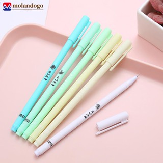 MOLANDOGO 6Pcs/Set Cute Morandi Gel Pen Kawaii 0.5mm Black BallPen Office Material Escolar Caneta Escrita Estudantil D7X2