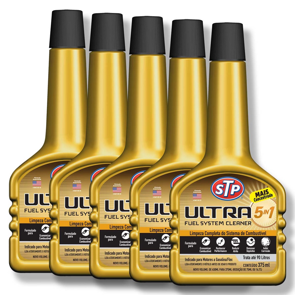 Aditivo Limpeza Sistema Combustivel ULTRA 5 IN 1 375ml STP 5 unidades