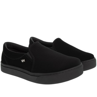 Slip On Via Marte Detalhe Pespontos Nobuck Preto