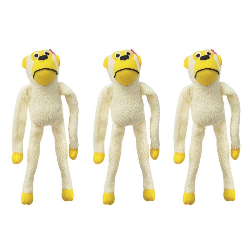 Kit 3 Brinquedo Cachorro Pelúcia Macaco 40 cm com Apito Savana Pet em Oferta na Shopee