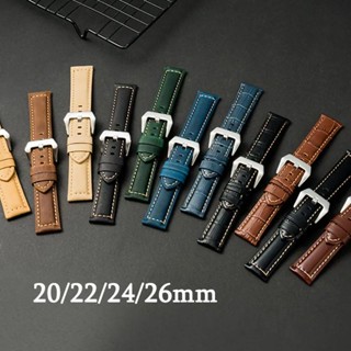 20mm 22mm 24mm 26mm Crazy Horse Cowhide Men Pulseira Feminina Para Relógio Panerai Universal Genuína De Couro