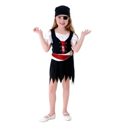 Fantasia Infantil Pirata Vestido C/ Faixa E Bandana Original