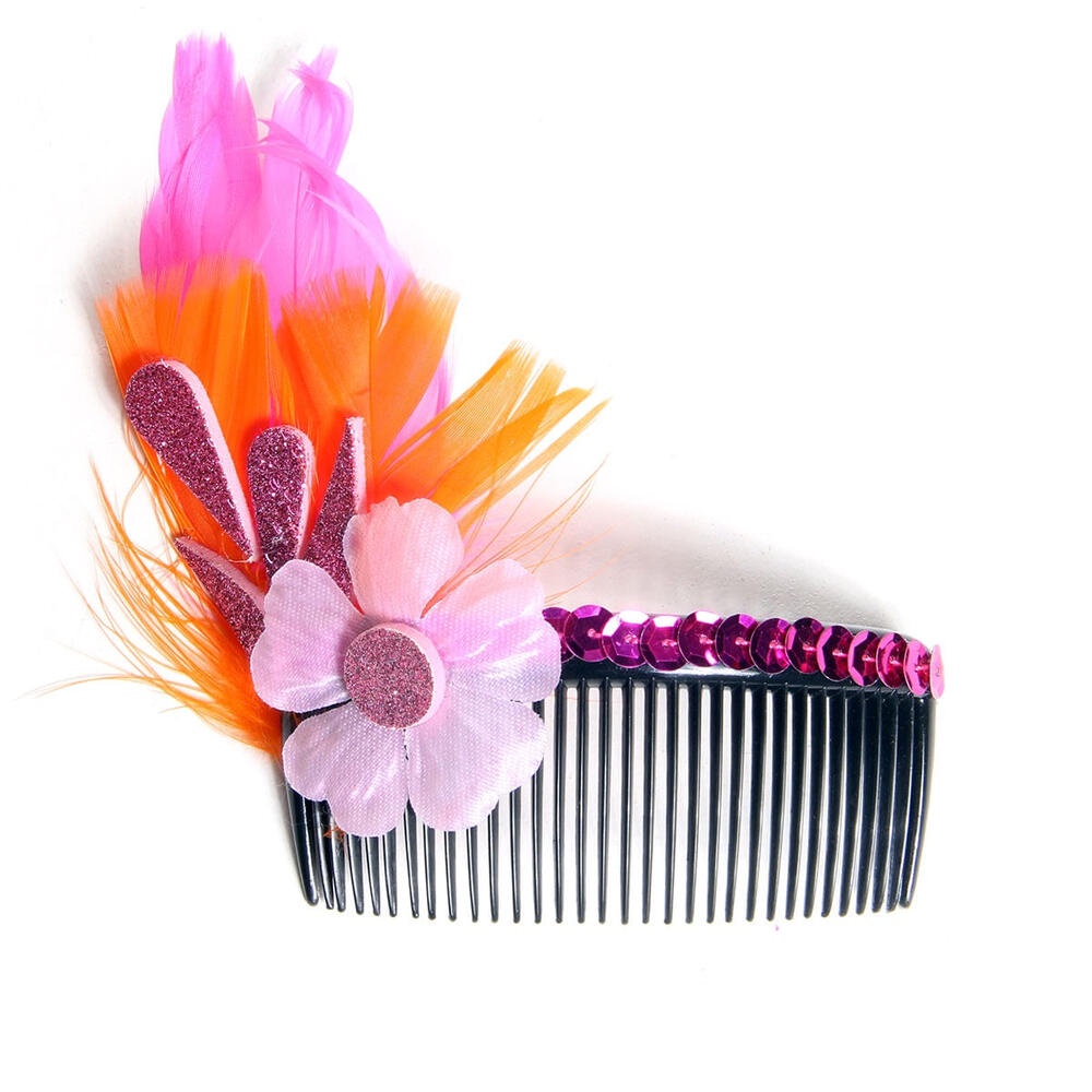 Acessório Para Cabelo Carnaval Rosa Com Penas Carnaval 
 em Oferta na Shopee