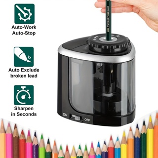 Apontador De Lápis Elétrico Automático-Design De Mesa Para De 6-8 Mm-Perfeito Estudantes E Uso Em Escritório em Oferta na Shopee