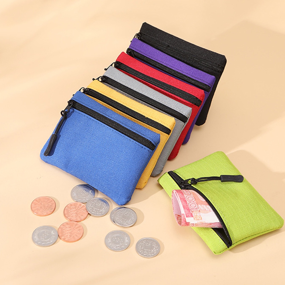 Mini Bolsa Com Zíper À Prova D'água Porta-Moedas Sólido De Curtas