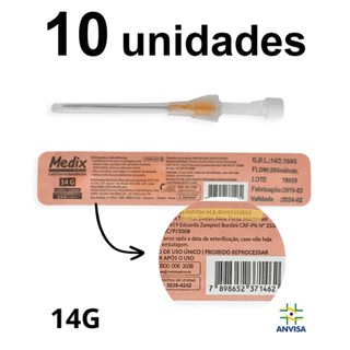 Kit 10 cateter intravenoso jelco periférico Body piercing 14