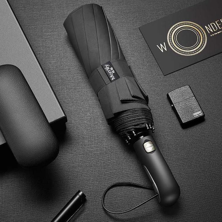Guarda- chuva Abre Fecha Automático Varetas Aço Contra Vento/apenas preto em Oferta na Shopee